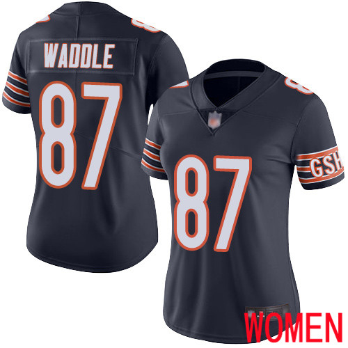Chicago Bears Limited Navy Blue Women Tom Waddle Home Jersey NFL Football #87 Vapor Untouchable->chicago bears->NFL Jersey